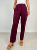 Straight Fit High Waist Wide Leg Pocket Trousers