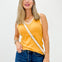 Sleeveless Ribbed Top with Embroidered Stitching Neckline - GRP A