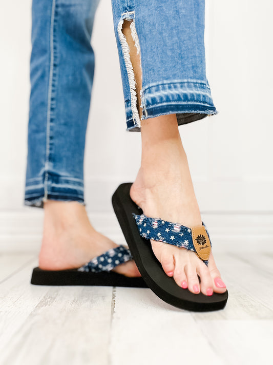 Yellowbox Firework Flip Flop Shoes in Navy