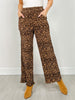 Pleated Leopard Print Top and Pants Set