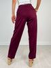 Straight Fit High Waist Wide Leg Pocket Trousers
