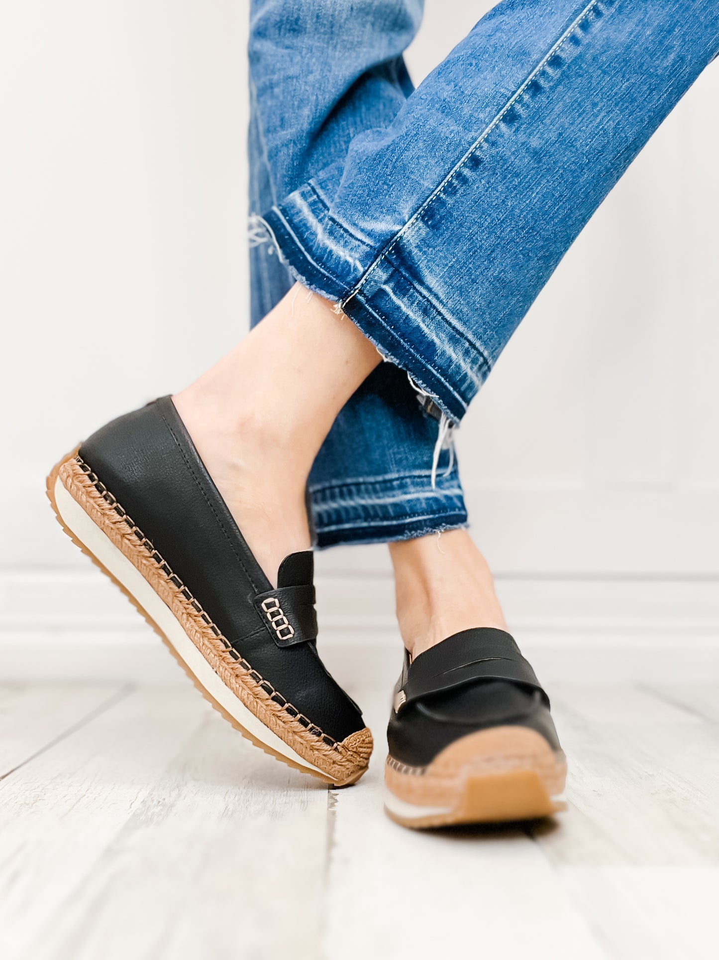 Yellowbox Aviana Espadrille Loafer in Black