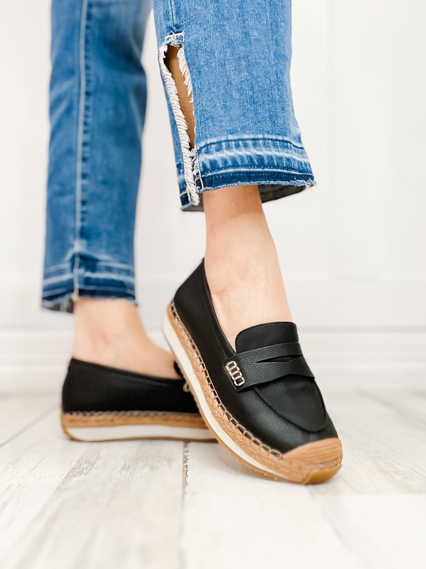 Yellowbox Aviana Espadrille Loafer in Black