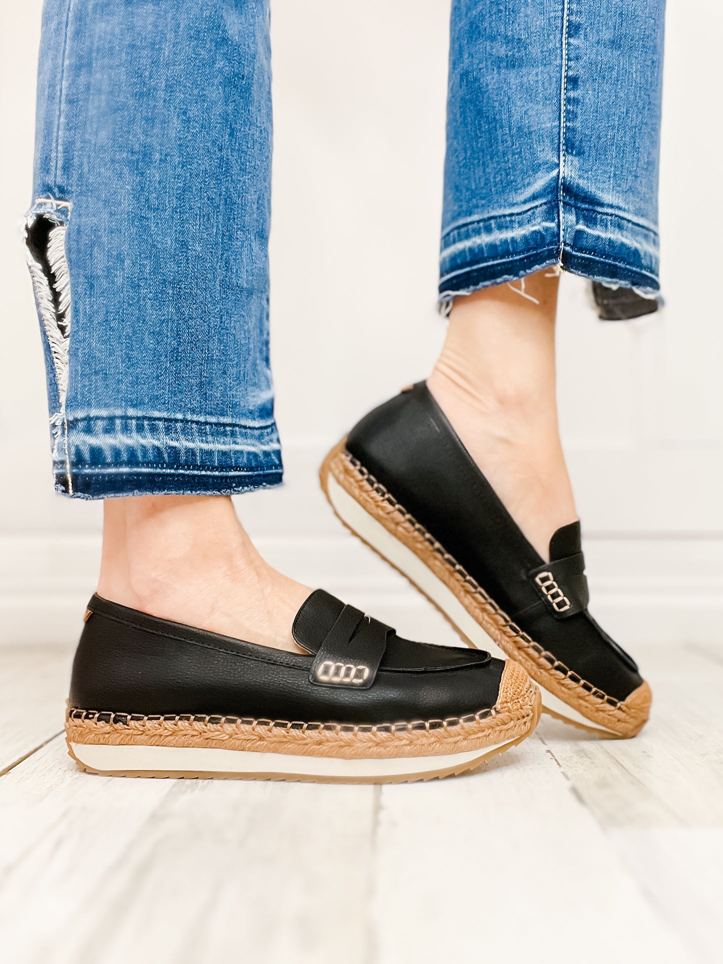 Yellowbox Aviana Espadrille Loafer in Black