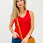 Sleeveless Ribbed Top with Embroidered Stitching Neckline - GRP B