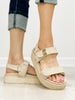 Corkys Go For It Platform Sandals in SAND RAFFIA
