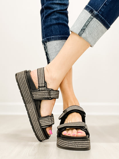 Corkys Go For It Platform Sandals in BLACK