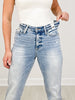 Judy Blue RYAN Mid Rise Light Wash Dad Jeans