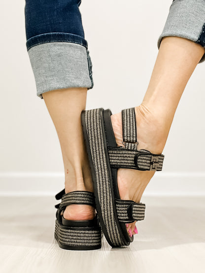 Corkys Go For It Platform Sandals in BLACK