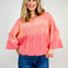 Ombre Long Sleeve Cable Knit Sweater