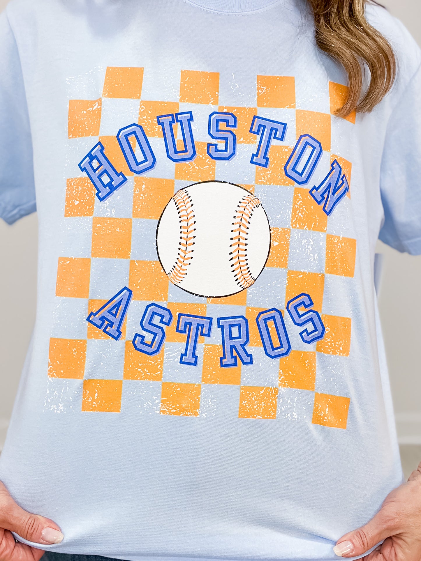 Checkered Houston Baseball Graphic Tee