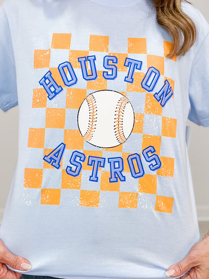 Checkered Houston Baseball Graphic Tee