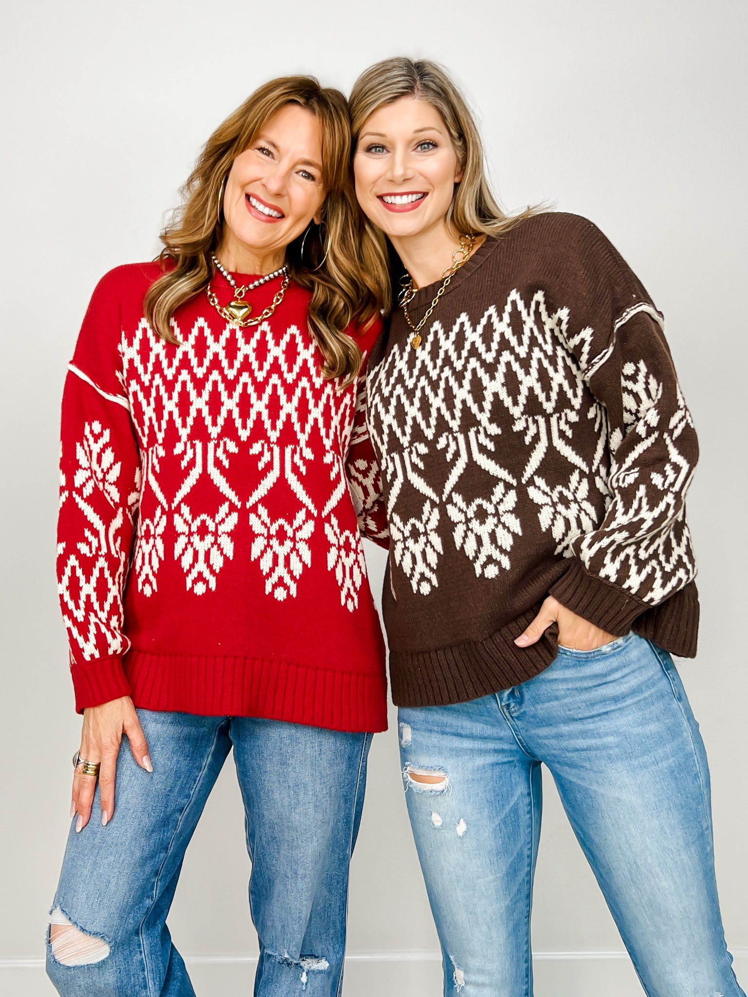Long Sleeve Knit Holiday Sweater Top