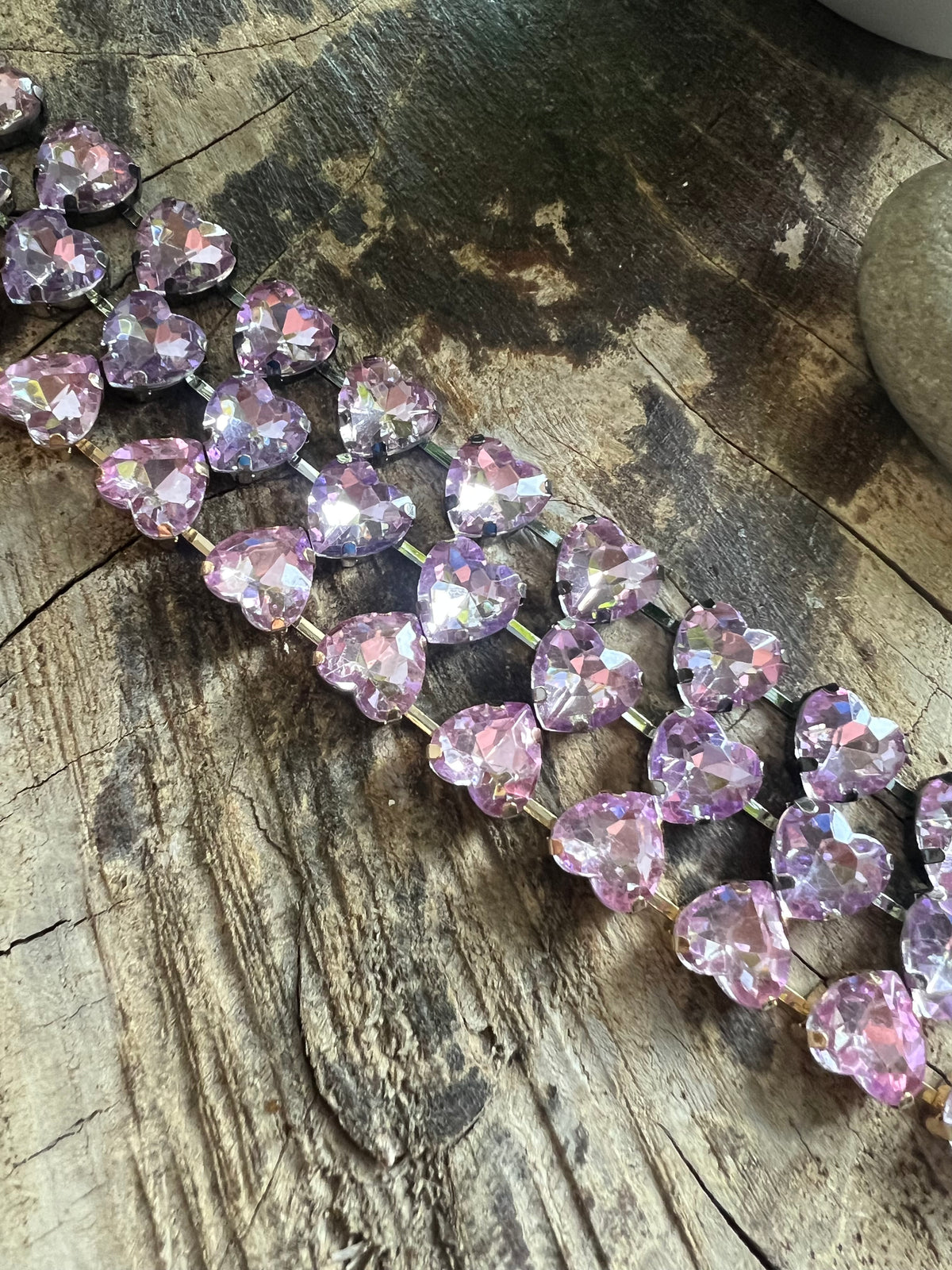 Purple Heart Crystal Necklace