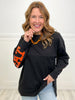 Loose Fit Long Sleeve Top with Trick or Treat Sequin Letters