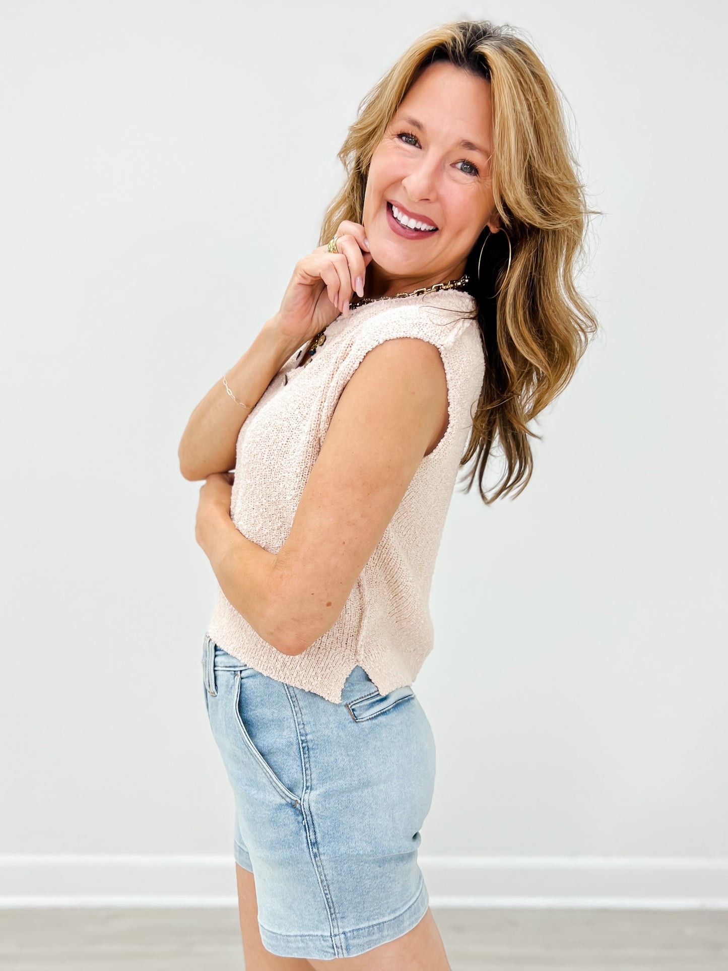 Maison Reverie Hand Feel Knit Sleeveless Top