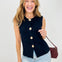 Luxe Golden Bloom Buttons Knit Vest