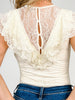 V Cut Out Ruffle Lace Bodysuit