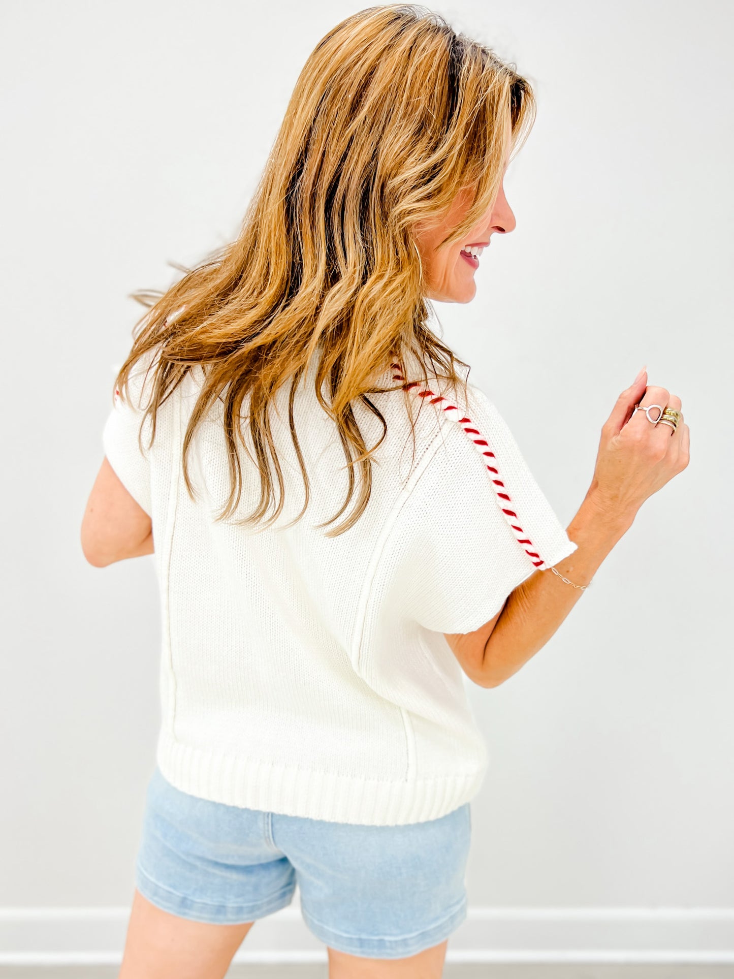 Timeless USA Letter Knit Top