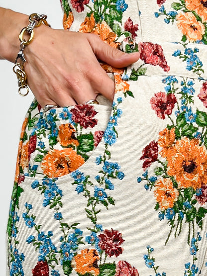 Spaghetti Strap Floral Jumpsuit with Square Neckline