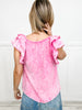 Ruffled Washed Knit Sleeveless Top