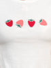 Crew Neck Short Sleeve Strawberry Tee