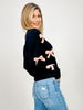 Bow Pattern Long Sleeve Knit Sweater