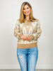 Quarter Zip Oversized Collar Aztec Print Pullover Sweater