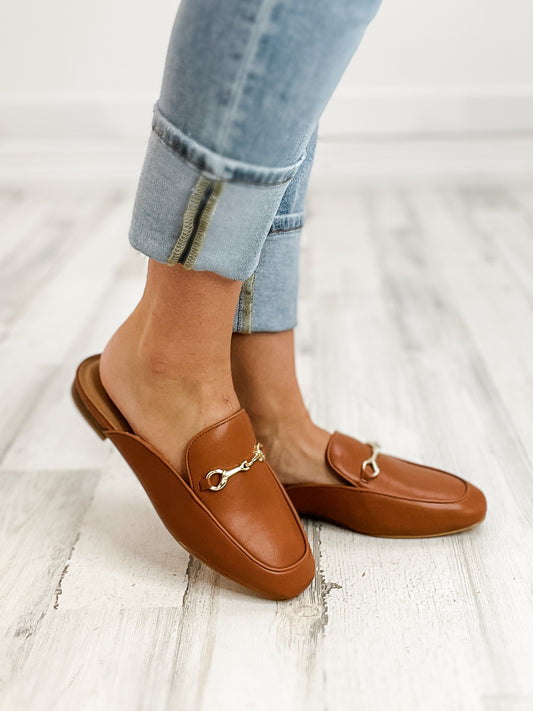 Corkys Charmer Loafer Slides in Cognac