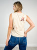 Western Motif Embroidered Sleeveless Top