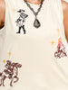 Western Motif Embroidered Sleeveless Top