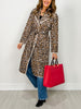 Quilted Leopard Print Belted Coat