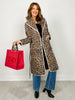 Quilted Leopard Print Belted Coat