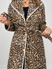 Quilted Leopard Print Belted Coat
