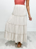 Tiered Elastic Waistband Maxi Skirt