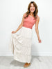 Tiered Elastic Waistband Maxi Skirt
