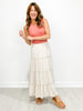 Tiered Elastic Waistband Maxi Skirt