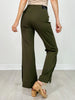 Gold Button Hem Gala Pants with Side Pockets in Olive