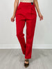 Barrel Leg Ponte Everywhere Pants in Red