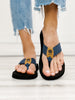 Yellowbox Finwick Flip Flop Shoes in Denim