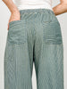 Stripe Denim Waist Tie Parachute Pants