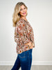 3/4 Sleeve Bohemian Floral Peasant Top