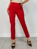 Magic High Waisted Double Knit Skinny Pants in Red