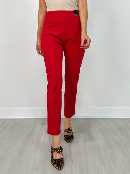 Magic High Waisted Double Knit Skinny Pants in Red