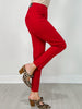 Magic High Waisted Double Knit Skinny Pants in Red