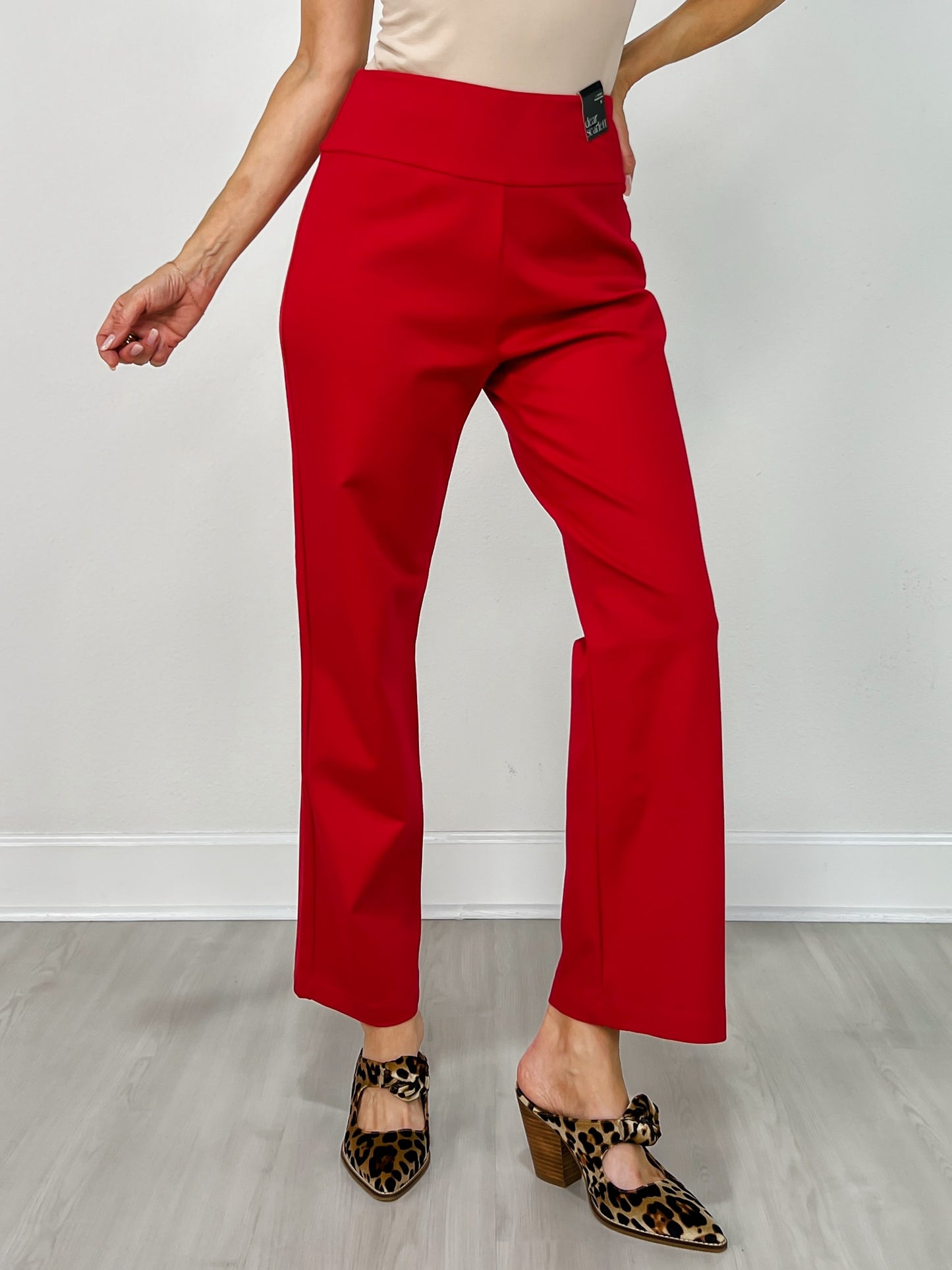 Magic Slim Straight Pants in Red
