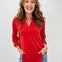 Lizzy 3/4 Sleeve Mandarin Collar V-Neck Top