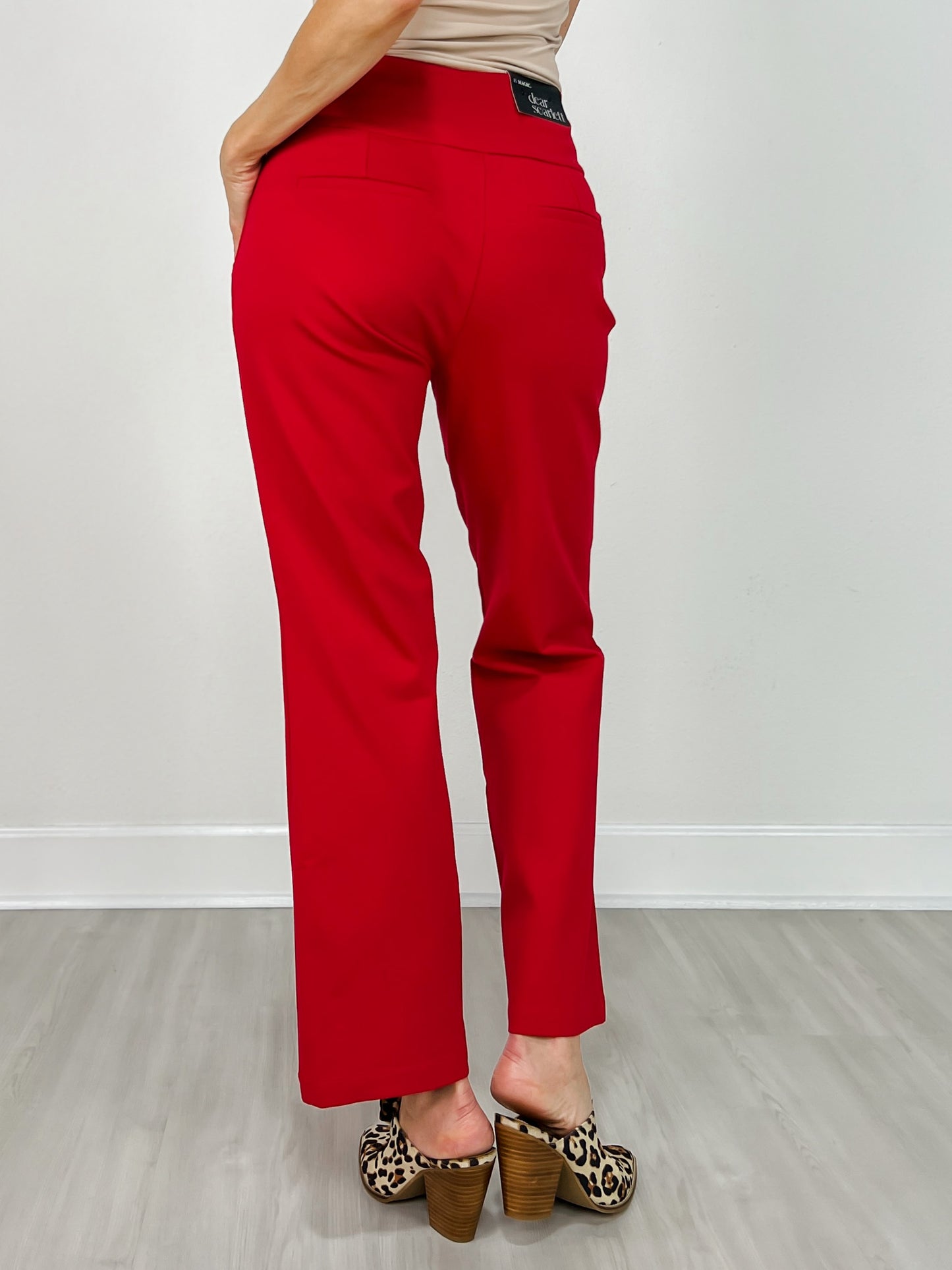 Magic Slim Straight Pants in Red