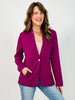 Boyfriend Fit Button Closure Executive Blazer in Merlot
