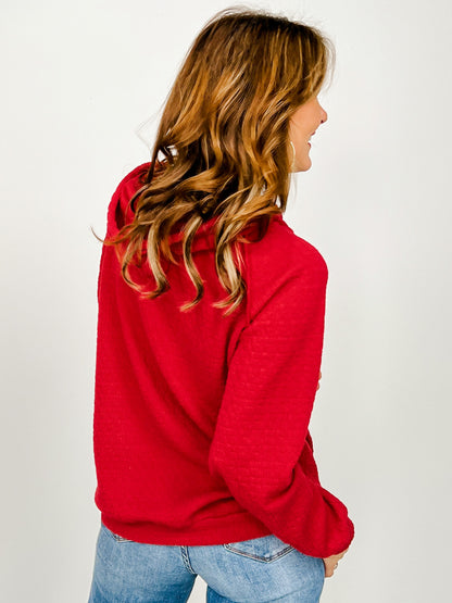 Solid Long Sleeve Hoodie Top